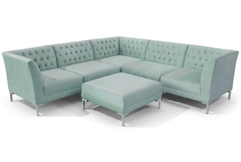 Turkis Blaue Eckcouch wohnzimmer Stil Möbel Chesterfield Landhaus Garnitur 2tlg.