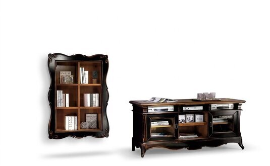 tv Ständer Wohnwand Regale Wohnzimmer Klassische Holz Design Möbel Neu