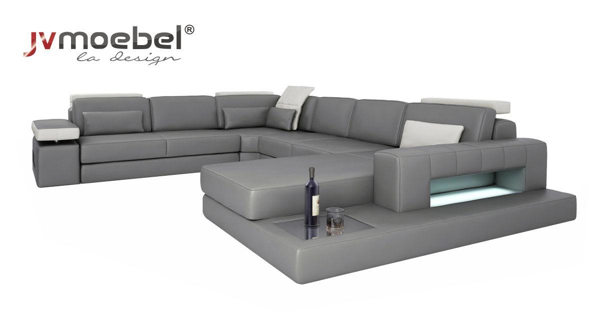Sofas Grau Neu Sofa U-Form Stoffsofa Couch Wohnlandschaft Design Modern Leder