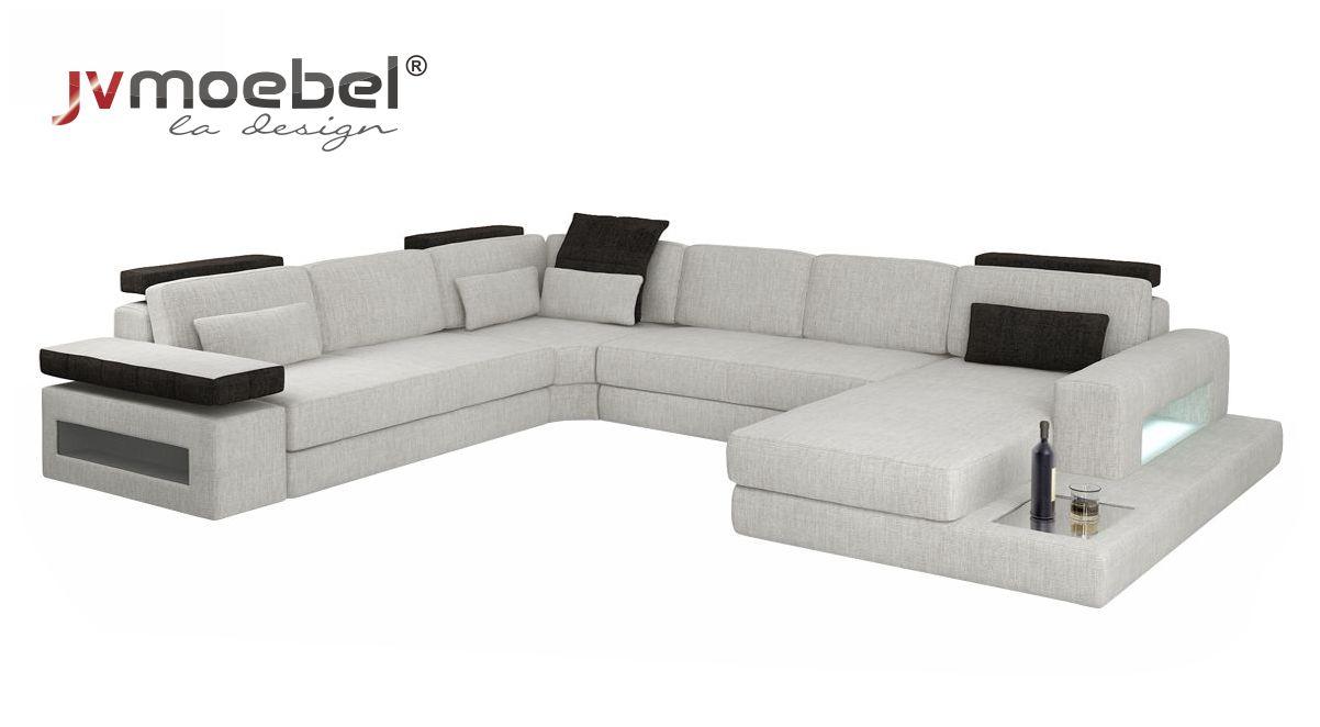 Textilsofa Couch Wohnlandschaft U-Form Design Modern Sofa Eck Sofas Design