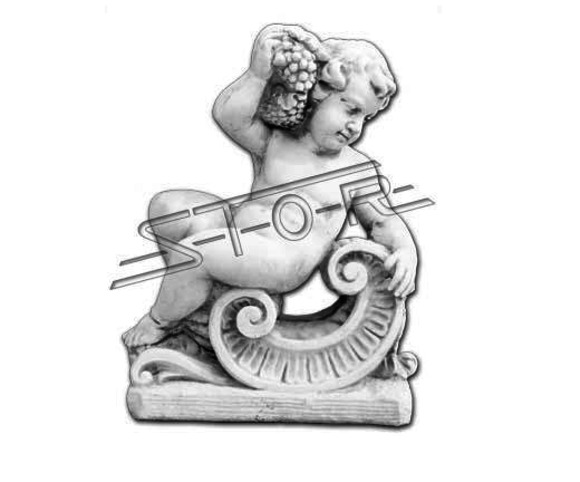 GARTENFIGUR STEINFIGUR FIGUR ENGEL GARTEN SKULPTUR STEINGUSS DECORATIVE