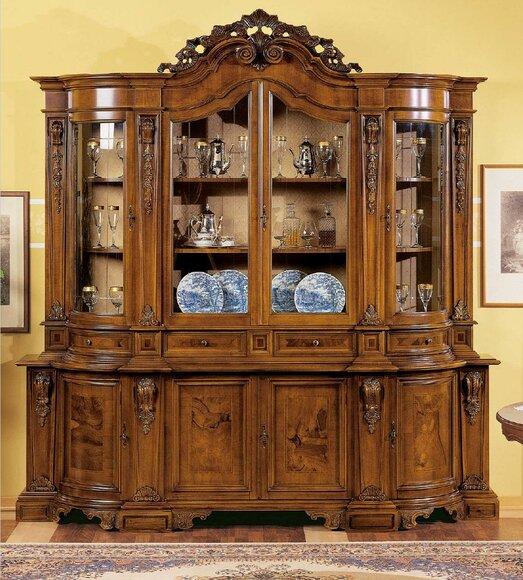 Vitrinen Holz Glas Schrank Echtholz Vitrine Wohnzimmer Möbel Anrichte