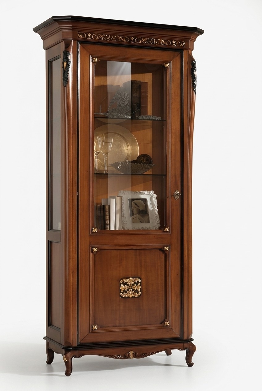 Vitrine 1 Tür Schrank Vitrinen Wohnzimmer Schränke Design Schrank Möbel Glas