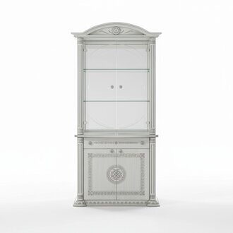 Vitrine Anrichte Weiß Vitrinen Luxus Glas Schrank Schränke Holz Design Möbel Neu