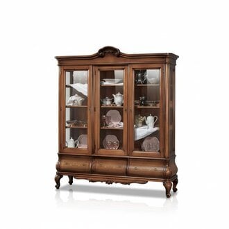 Vitrine Klassische Holzmöbel mit maßgeschneiderten Schubladen