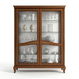 Vitrine Luxus Schaufenster Vitrinen Glas Schrank Holz Regal Modern Schränke