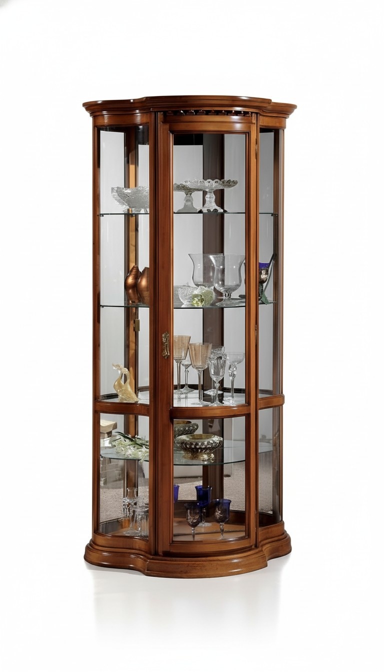 Vitrinen Glas Schrank Braun Vitrine Wohnzimmer Luxus Möbel Italien