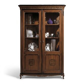 Vitrinen Glas Schrank Echtholz Vitrine Wohnzimmer Möbel Anrichte Massive Holz
