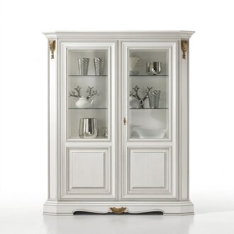 Vitrinen Wohnzimmer Weiß Schränke Anrichte Weiß hell Vitrine Schrank Klassische
