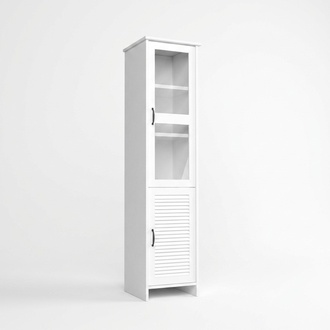 Vitrinenschrank Weiß Modernes MDF-Glas Möbelstück