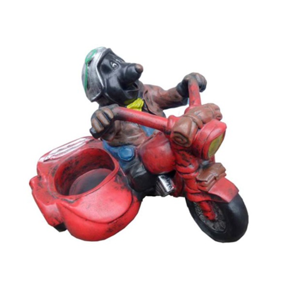Skulptur Biker auf einem Motorrad Dekoration Statuen Karikatur Figuren