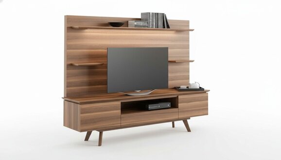 Walnuss natur Luxus Regale Moderne Wohnzimmer Möbel Hängeregale Neu