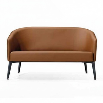 Wartezimmer Möbel Design-Sofa Lounge Möbel Leder Sofa 2 sitzer Zweisitzer Braun