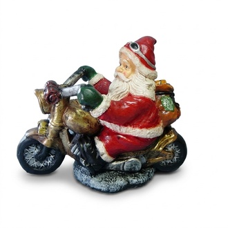 Weihnachtsmann Motorrad Garten Statue Skulptur Figuren Skulpturen