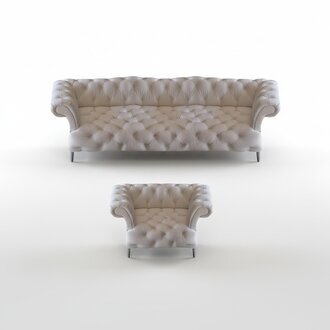 Weiß Sofagarnitur Wohnzimmer Chesterfield Sofa Dreisitze Couch Sessel Neu