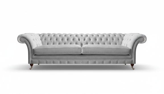 Weiße Chesterfield Stoffcouch Designer Polstermöbel Exklusives Stoffsofa