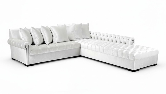 Weiße Ecksofa Sofa Stoff Chesterfield Design Couchen Polster Sofas Luxus Möbel