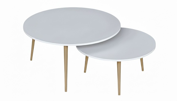 Weiße Holz Beistelltische modern, eleganter Stil