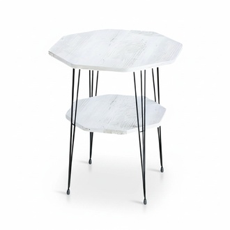 Weißer Beistelltisch aus Metall im eleganten Stil