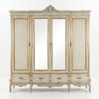 Weißer Luxus Kleiderschrank Massivholz Möbel Schlafzimmer Schränke Schrank