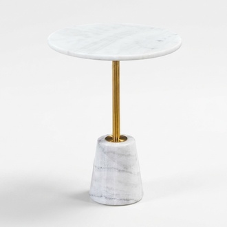 Weißer Rundtsch Marmortische Metall Möbel Beistelltische Designer Tisch