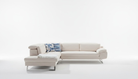 Weißes Eck-Polstersofa L-Form Sofas Wohnzimmer Moderne Wohnlandschaften