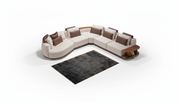 Weißes Ecksofa Designer Wohnzimmer L-Form Couch Polstermöbel Holzgestell