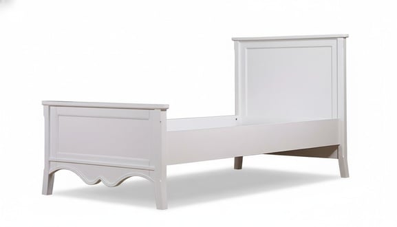 Weißes Holzbett im eleganten Design