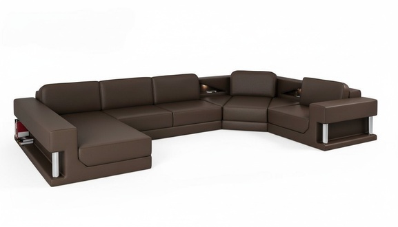 Wohnlandschaft Couch Polster Ecksofa Neu Ledersofa Designer Sofa U Form