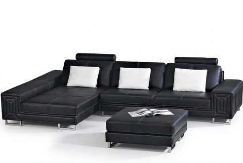 Wohnlandschaft Designer Sofa Couch Polster Leder Sofas Eck Ecke Sitz LForm Genov