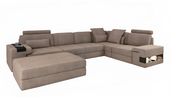 Wohnlandschaft Ecksofa L-Form Sofa Set Design Couch Textil Modern Polster Neu