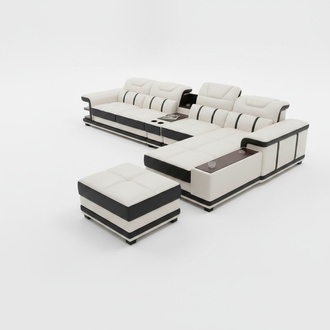 Wohnlandschaft Ecksofa L-form Eck Polstersofa Sitz Design Couch Sofas Kunstleder