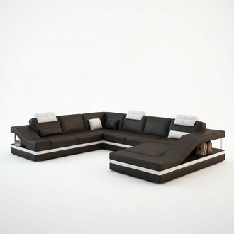 Wohnlandschaft Ecksofa Ledersofa Sofa mit USB,Polster Sitz Eck Garnitur Neu 2723