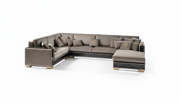 Wohnlandschaft Ecksofa U-Form Couch Sitz Polstersofa Sofas Möbel Sofa Italien