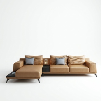 Wohnlandschaft L-Form Ecksofa Couch Design Leder Polster Garnitur Sofa