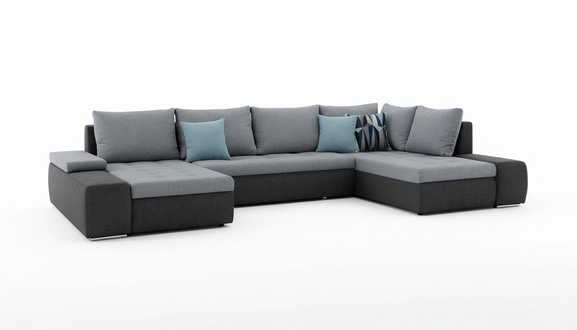 Wohnlandschaft Luxus Sofa Couch Garnitur Ecksofa Textil Couchen Sofas Möbel Neu
