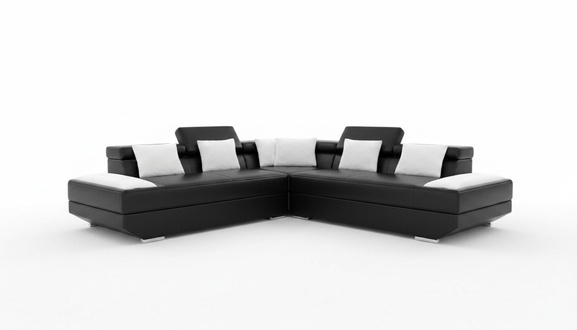 Wohnlandschaft Polster Ecke Eck Sofa mit USB Garnitur Landschaft Leder Neu 2719B