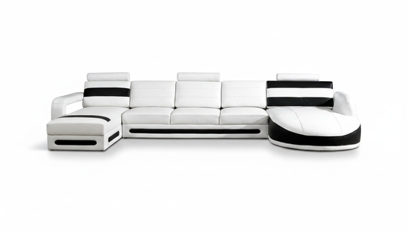 Wohnlandschaft Sofa mit USB Ecksofa Eckcouch Polster Garnitur Eck Ecke Sofas XXL