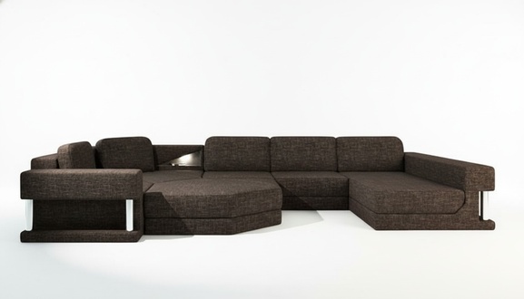 Wohnlandschaft U Form Bettfunktion Textil Stoff Big Ecksofa Sofa Polster Couch