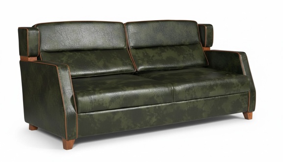 Wohnzimmer 2-Sitzer Sofa Leder Luxus Holz Modernes Design Zweisitzer