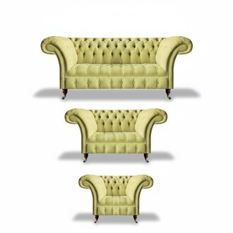 Wohnzimmer Gelb Luxus Garnitur Sitzmöbel Polster Stoff Neu Chesterfield