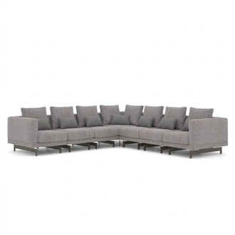 Wohnzimmer Grau Ecksofa L-Form Designer Couch Textil Möbel Polstersofa Neu