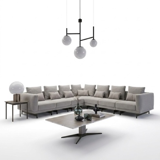 Wohnzimmer Grau Sofa Couch Polstermöbel Polstermöbel Holz Couchtisch