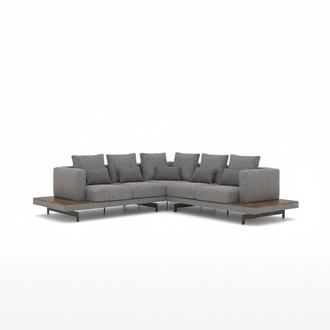 Wohnzimmer Grau Textil Sofa Couch L-Form Designer Luxus Polstersofa