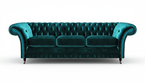 Wohnzimmer Grün Dreisitzer Sofa Couch Textil Möbel Polstersitz Möbel