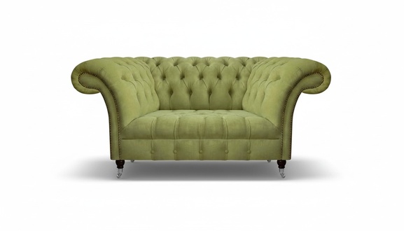 Wohnzimmer Grüner Chesterfield Zweisitzer Polstersofas Designer Möbel