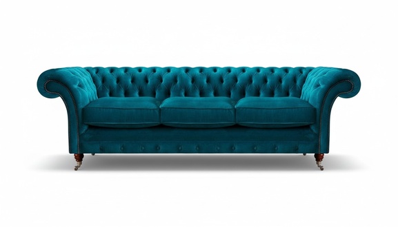 Wohnzimmer Luxus Dreisitzer Sofa Couch Chesterfield Stoff Polstersofa