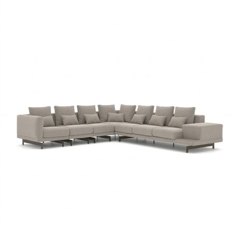 Wohnzimmer Luxus Einrichtung Ecksofa L-Form Polstermöbel Sofa Couch