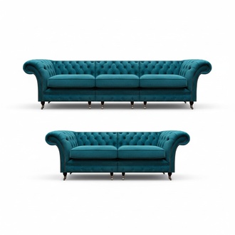 Wohnzimmer Luxus Sofas Polstermöbel Dreisitze mit Couch Zweisitzer Chesterfield