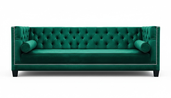 Wohnzimmer Luxus Viersitzer Sofa Couch Modern Grün Chesterfield Polstermöbel